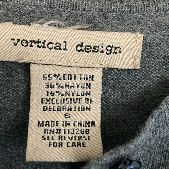 Gray Rossette Embellished Cardigan Sweater Size S - Picture 9 of 9